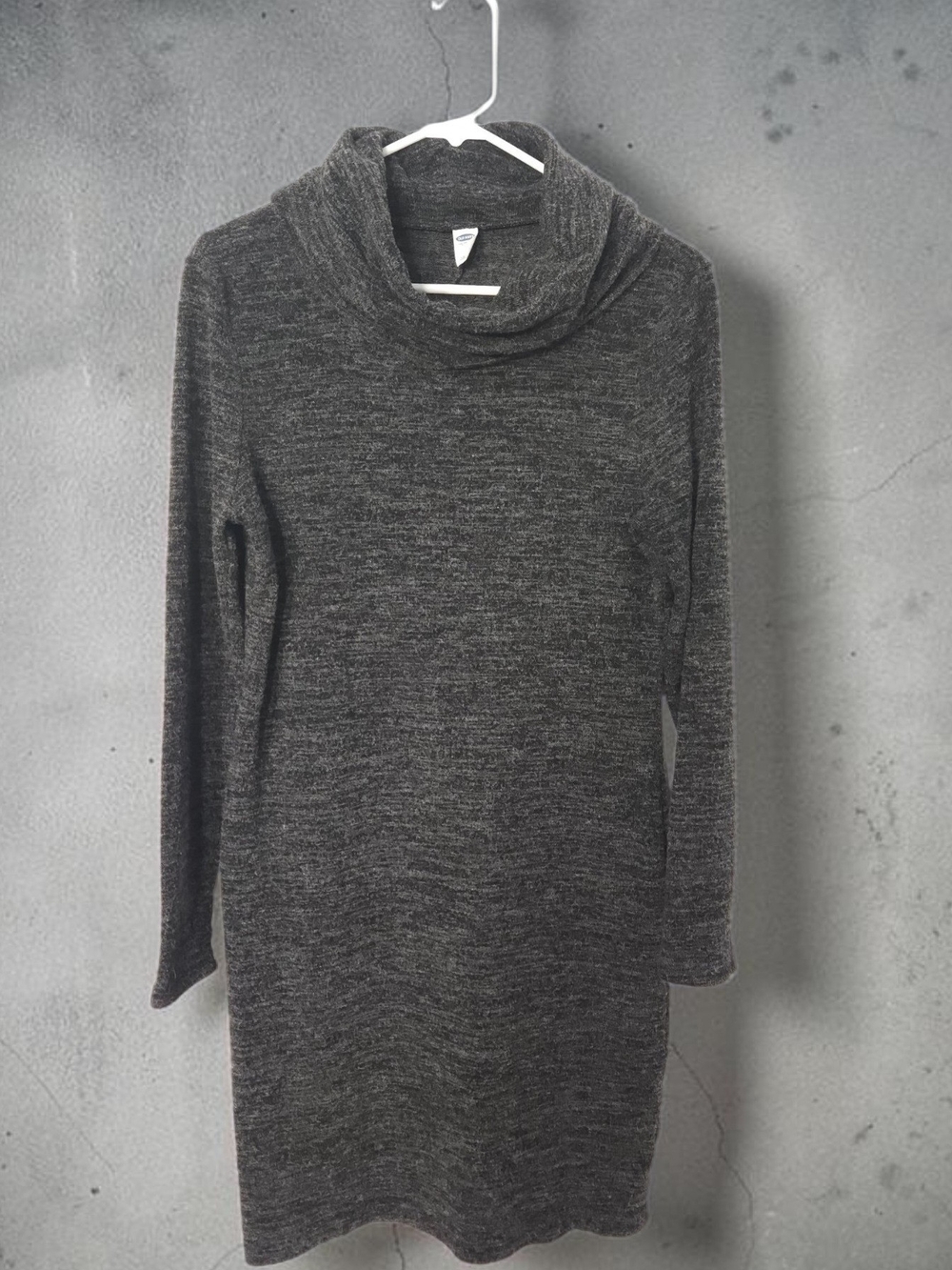 Old Navy Charcoal Gray Cowl-Neck Midi Sweater Dress